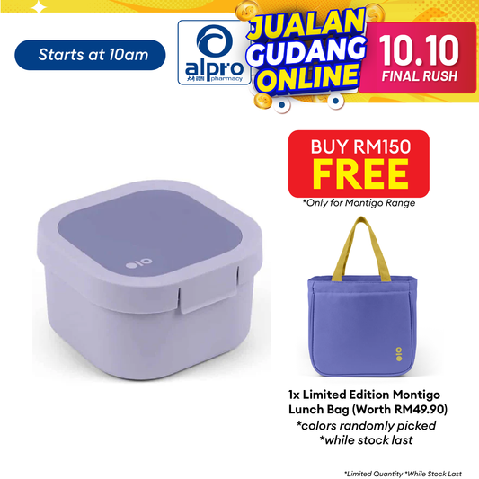 Montigo Lunch Stacker Egg Plant 60oz/1800ml | Leak-Proof & Secure Alpro Pharmacy