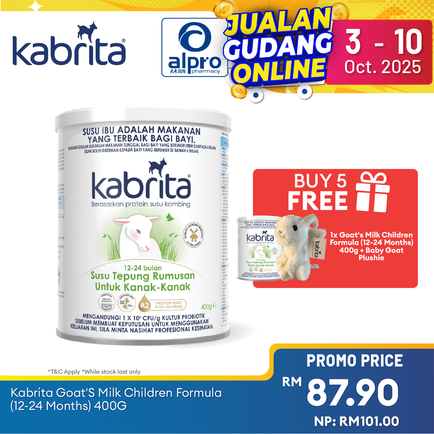 Kabrita Goat's Milk Children Formula (12-24 Months) 400g | Goat’s Milk Protein Based Formula Alpro Pharmacy
