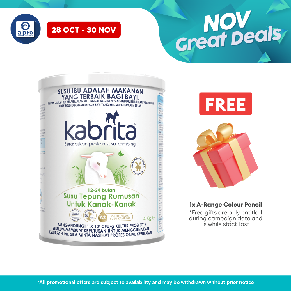 Kabrita Goat's Milk Children Formula (12-24 Months) 400g | Goat’s Milk Protein Based Formula Alpro Pharmacy