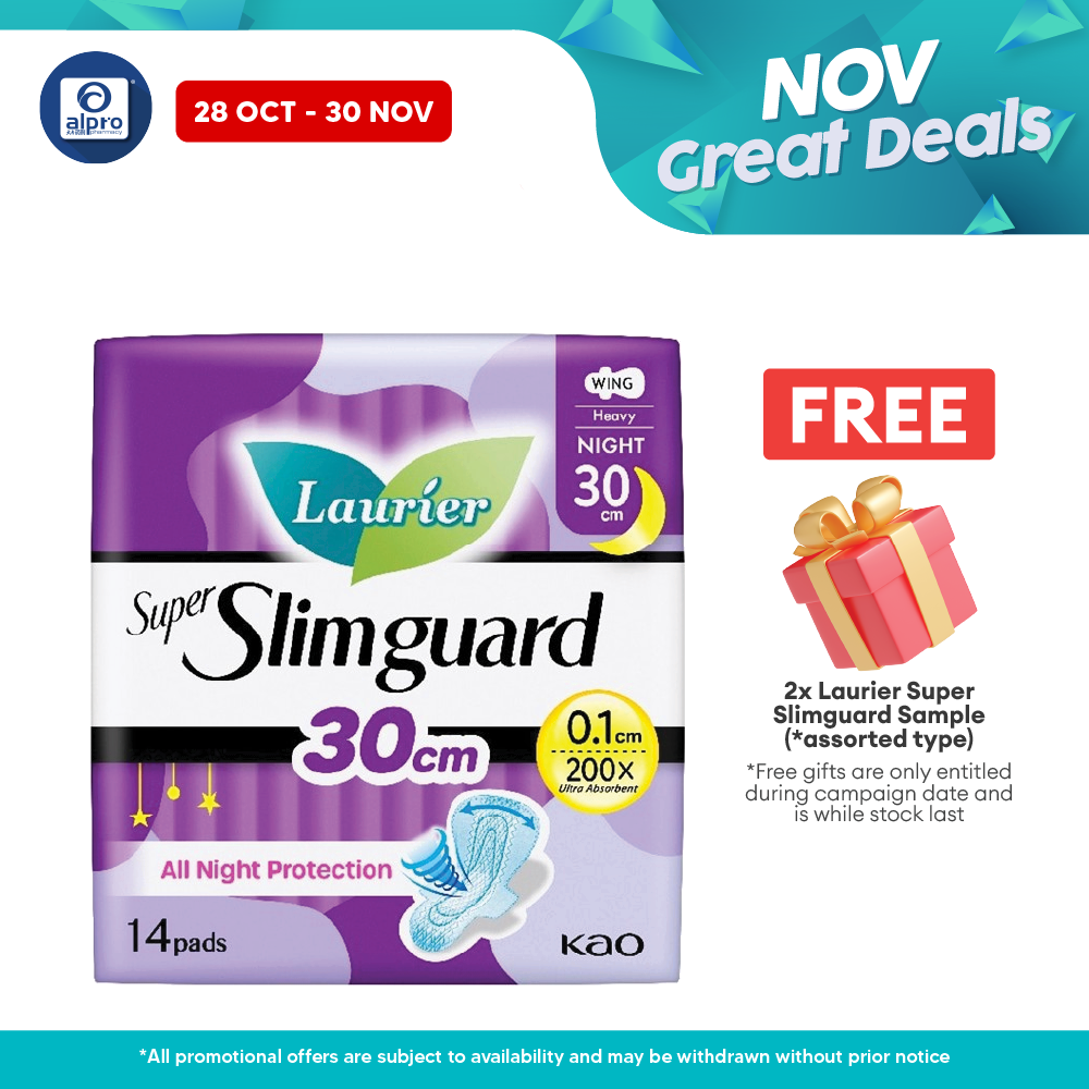 Laurier Super Slim Guard 30cm 14s | Ultra Absorbent Alpro Pharmacy