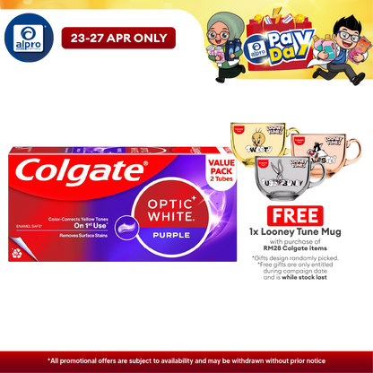 Colgate Optic White Purple 100g 2s | Help Remove Teeth Stains Colgate