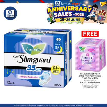 Laurier Super Slim Guard 35cm 12s | Ultra Absorbent Laurier