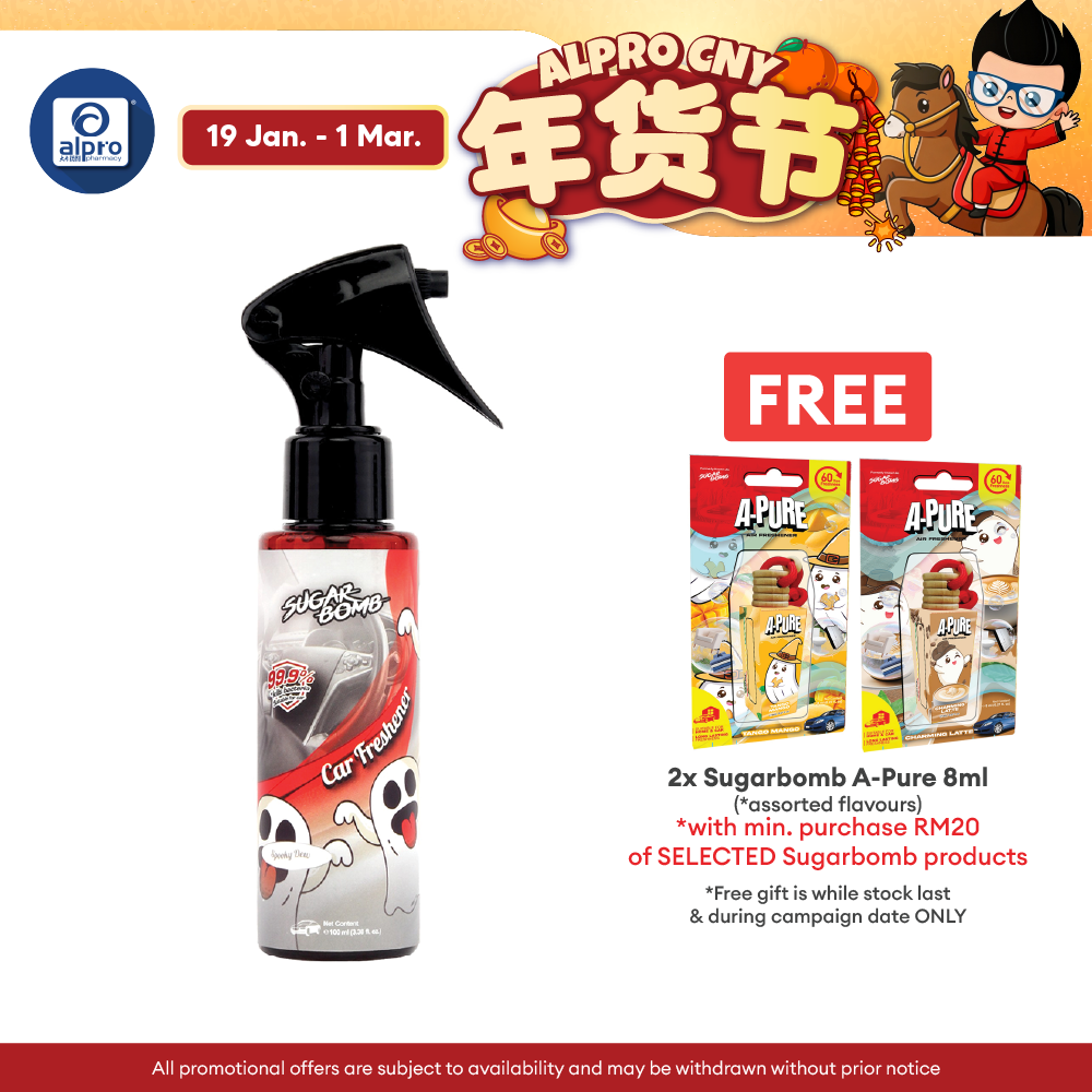 SugarBomb Dr. Bomb Car Freshener (Spooky Dew/ Fresh Lavender/ Sakura Essence) 100mL | Freshen and Live Up Car Fragrance