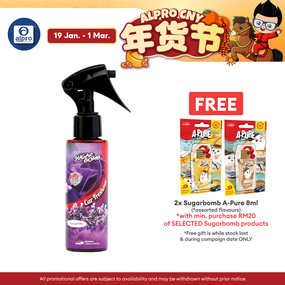 SugarBomb Dr. Bomb Car Freshener (Spooky Dew/ Fresh Lavender/ Sakura Essence) 100mL | Freshen and Live Up Car Fragrance