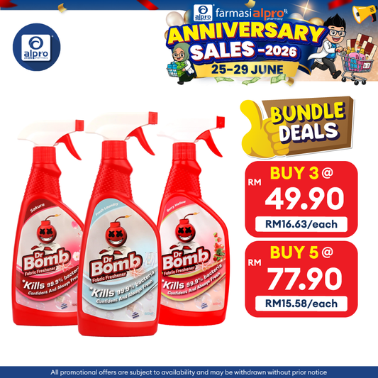 SugarBomb Dr. Bomb Fabric Freshener (Fresh Laundry/ Sakura/ Berry Mellow) 500ml | Eliminates Bad Odor and Bacteria SugarBomb