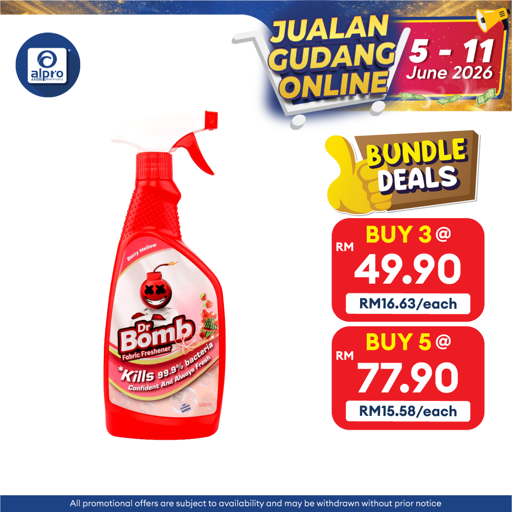 SugarBomb Dr. Bomb Fabric Freshener (Fresh Laundry/ Sakura/ Berry Mellow) 500ml | Eliminates Bad Odor and Bacteria SugarBomb