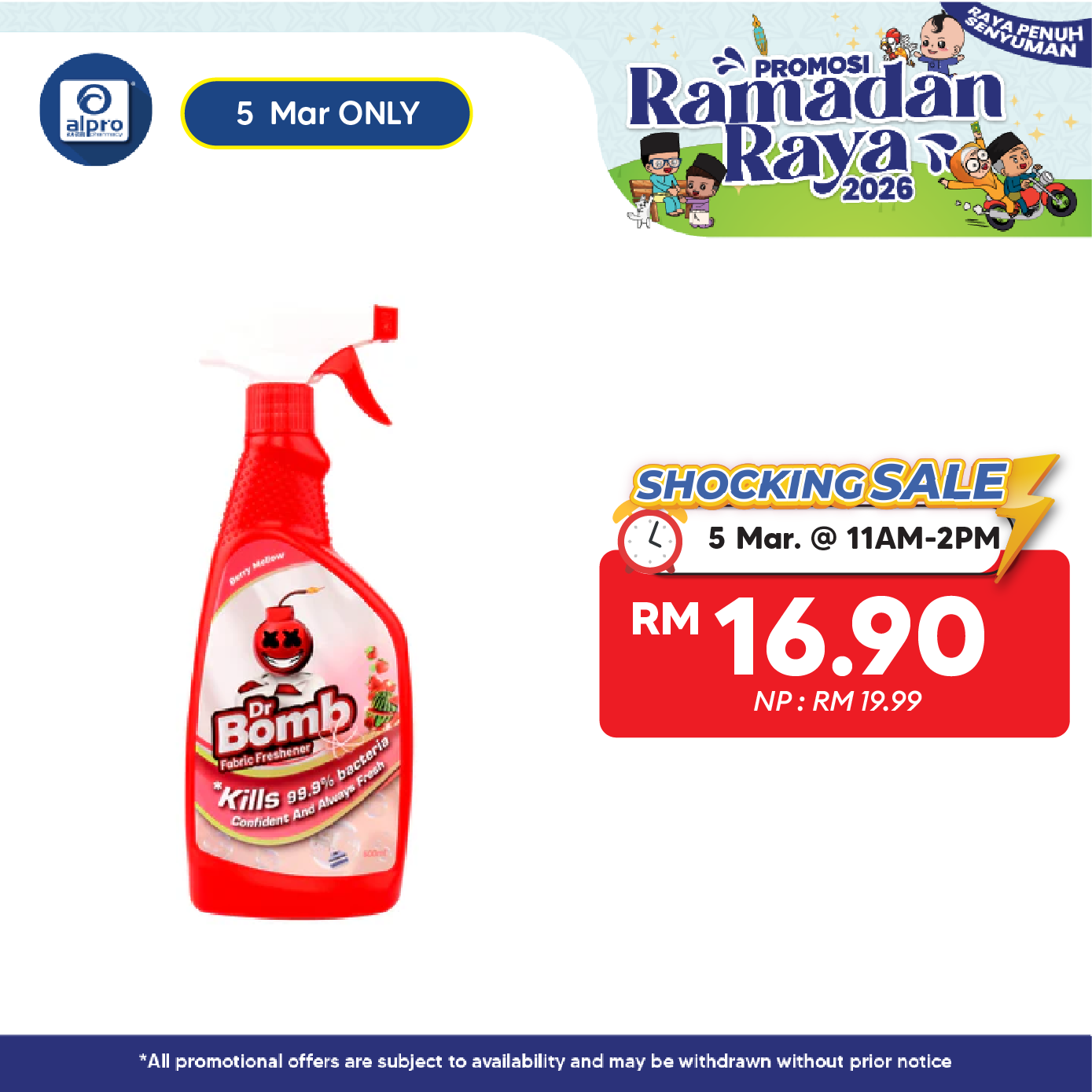 SugarBomb Dr. Bomb Fabric Freshener (Fresh Laundry/ Sakura/ Berry Mellow) 500mL| Eliminates Bad Odor and Bacteria SugarBomb