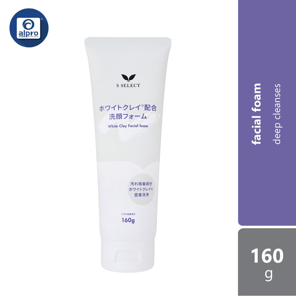 S Select White Clay Facial Foam 160g | Gentle Formula S Select