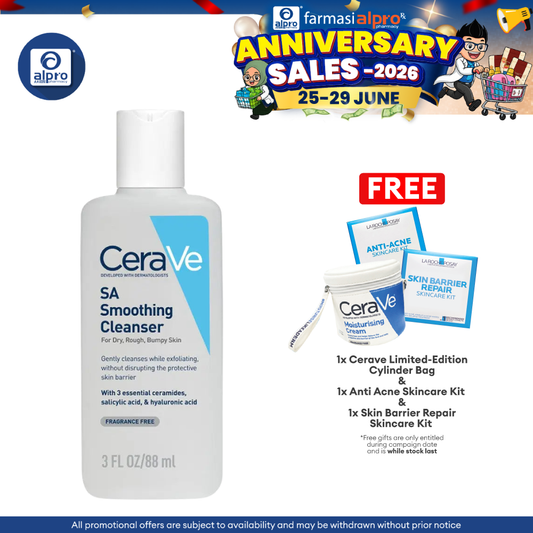 Cerave SA Smoothing Cleanser 88ml | Maintains Skin Natural Moisture Cerave