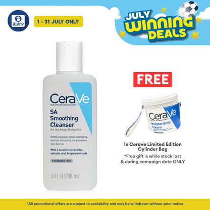 Cerave SA Smoothing Cleanser 88ml | Maintains Skin Natural Moisture Cerave