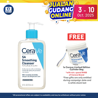 Cerave SA Smoothing Cleanser 236ml | Maintains Skin Natural Moisture Alpro Pharmacy