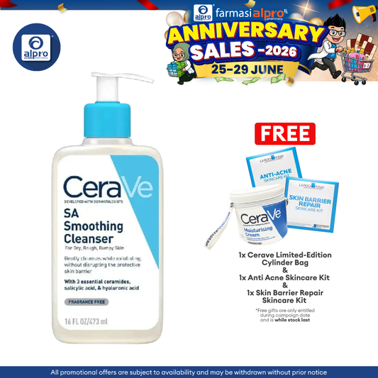 Cerave SA Smoothing Cleanser 473ml | Maintains Skin Natural Moisture Cerave