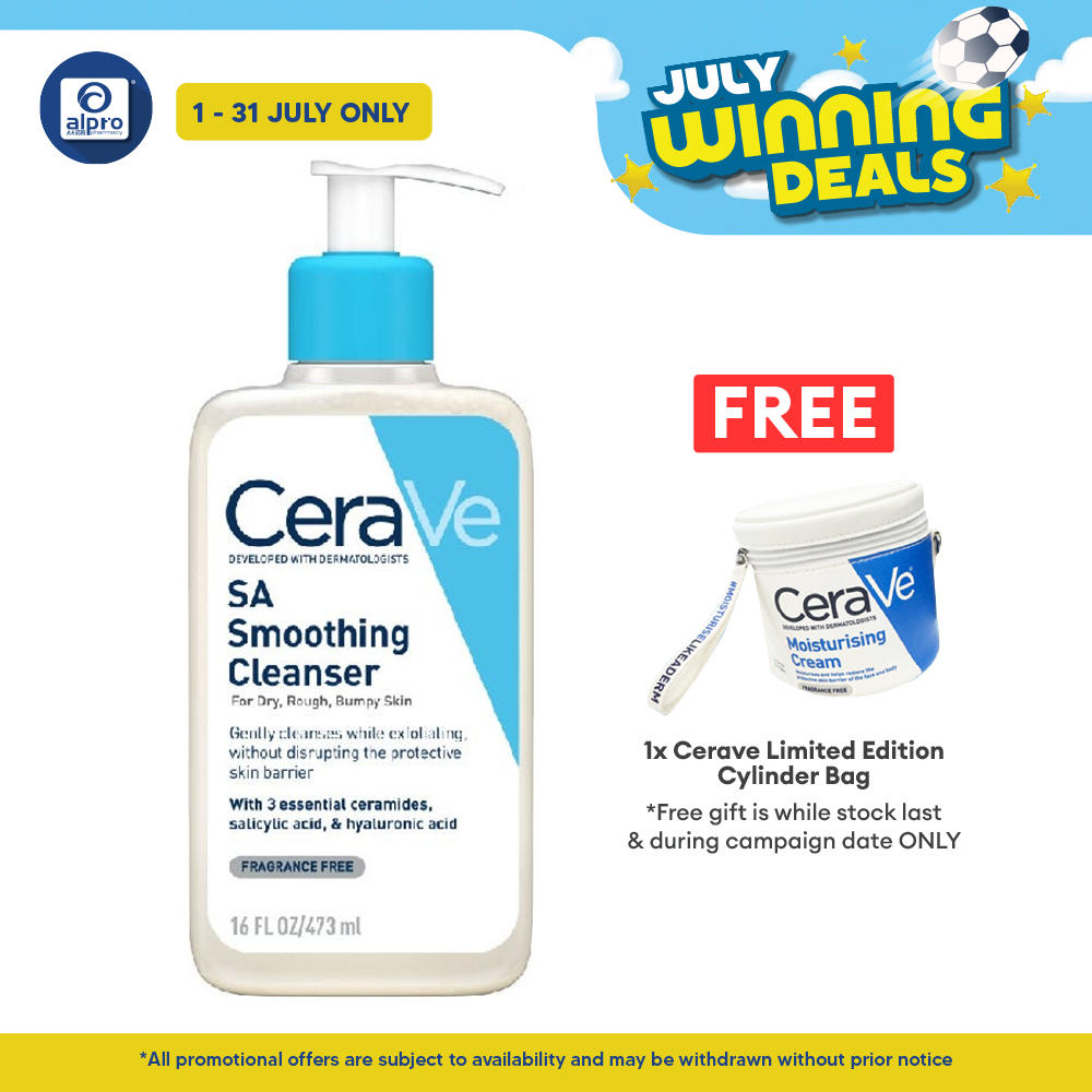 Cerave SA Smoothing Cleanser 473ml | Maintains Skin Natural Moisture Cerave