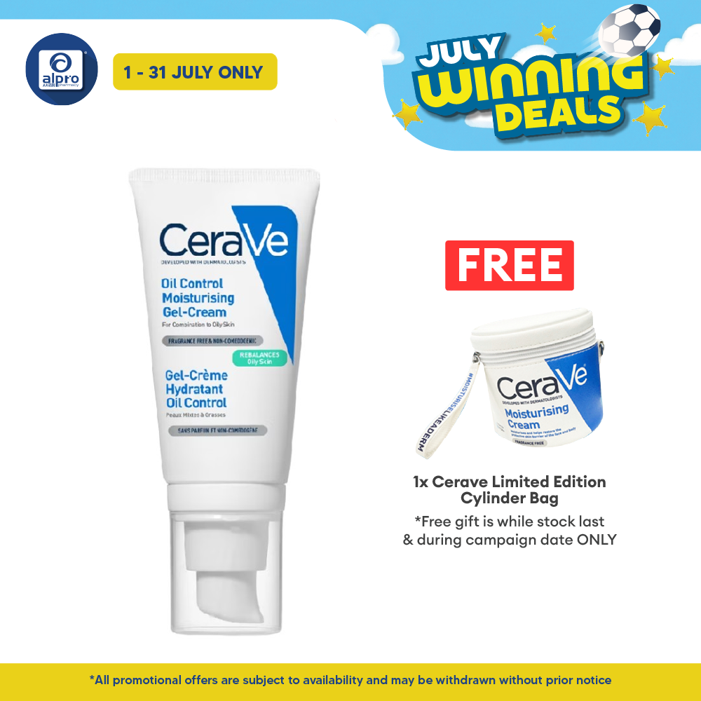 Cerave Oil Control Moisturising Gel Cream 52ml | Helps Absorb Excess Oil Cerave