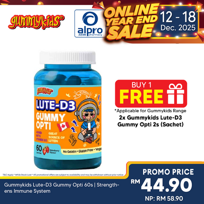 Gummykids Lute-D3 Gummy Opti 60s | Strengthens Immune System Gummykids