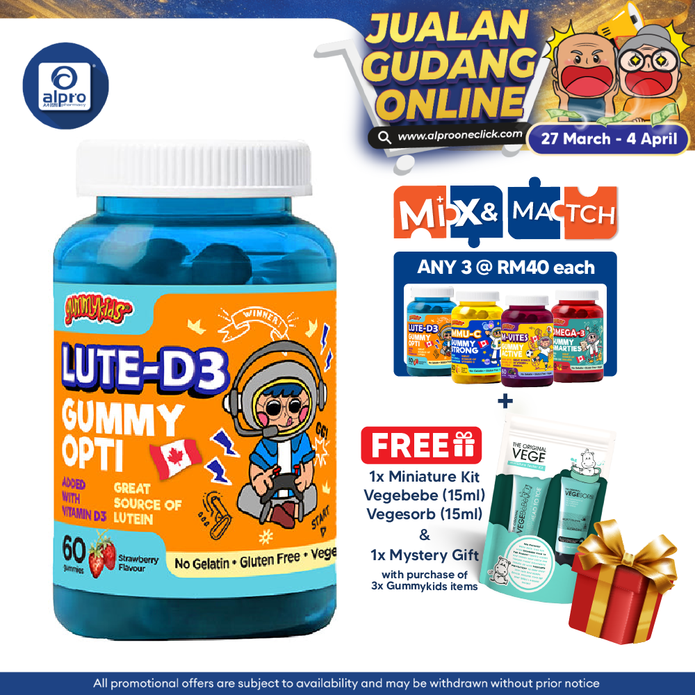 Gummykids Lute-D3 Gummy Opti 60s | Strengthens Immune System Gummykids