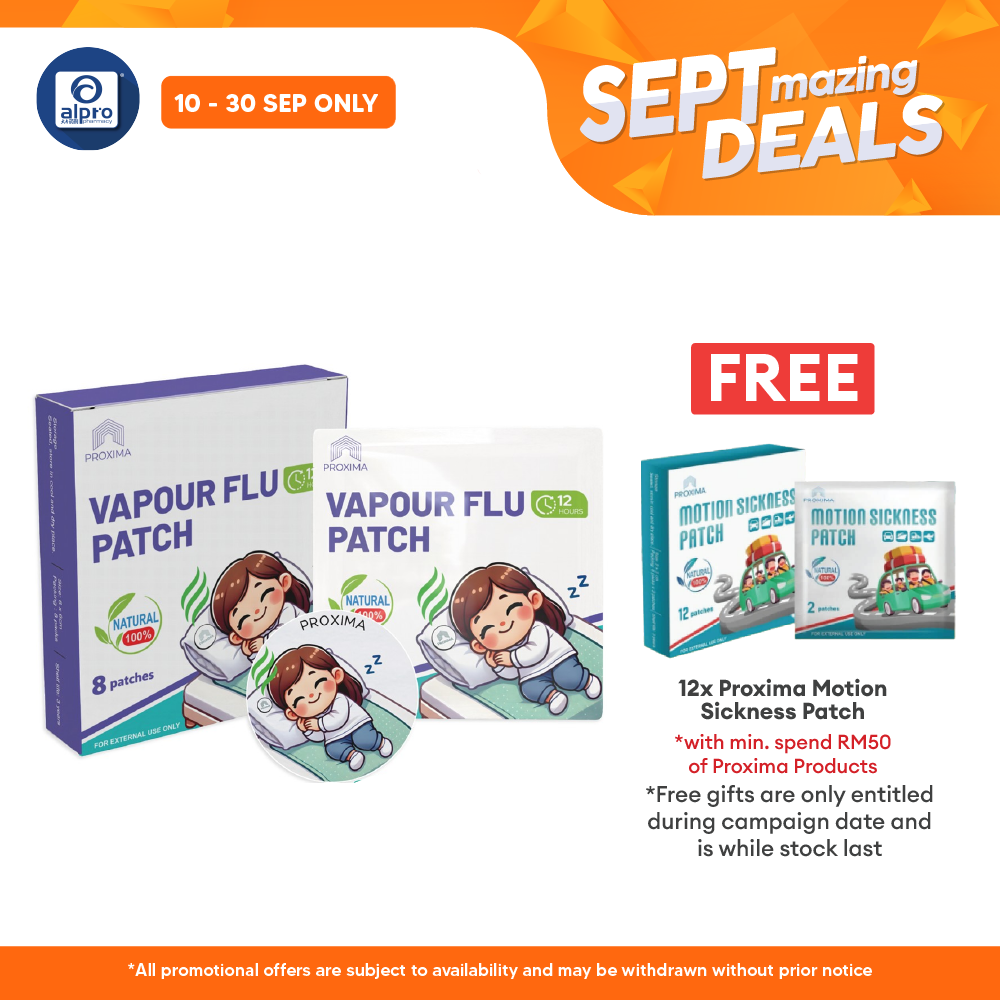 Proxima Vapour Flu Patch 8s | Natural Blocked Nose Relief Alpro Pharmacy