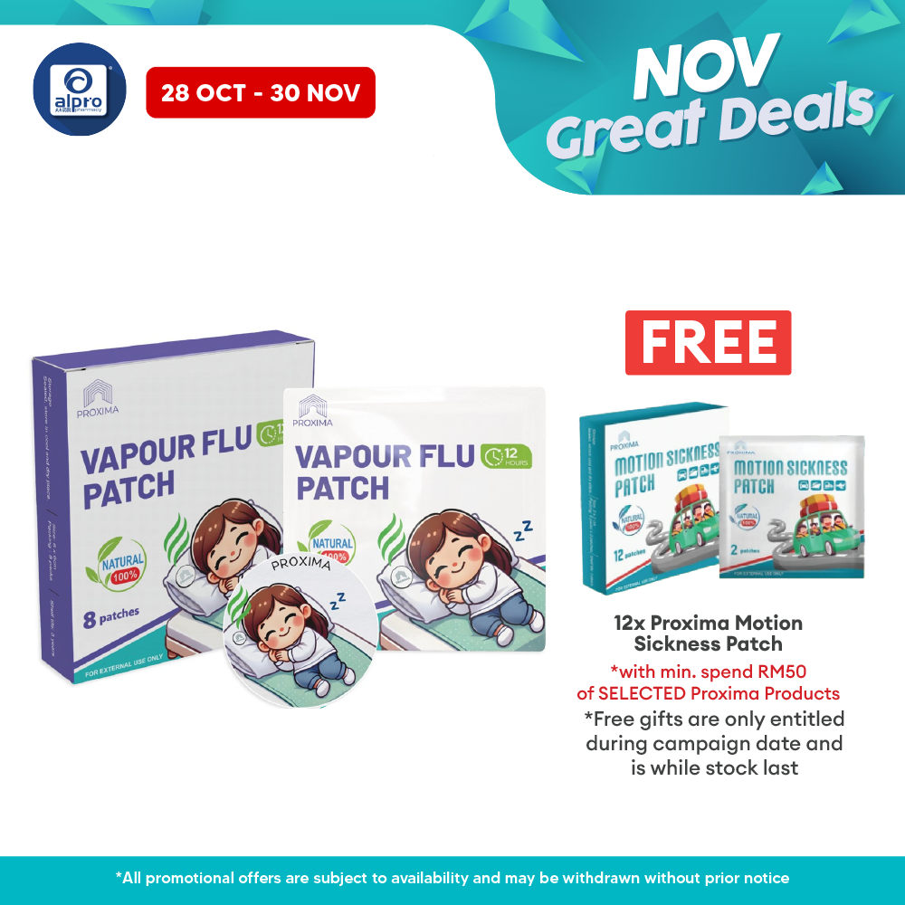 Proxima Vapour Flu Patch 8s | Natural Blocked Nose Relief Proxima