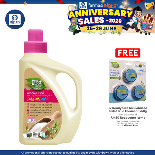 ReadyCare Signature Selection Biobased Laundry Liquid Detergent Colour Care 2.1L | Prevent Color Fade and Redeposition ReadyCare