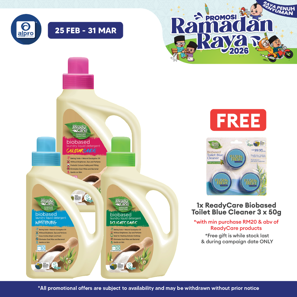 ReadyCare Signature Selection Biobased Laundry Liquid Detergent Colour Care 2.1L | Prevent Color Fade and Redeposition Alpro Pharmacy