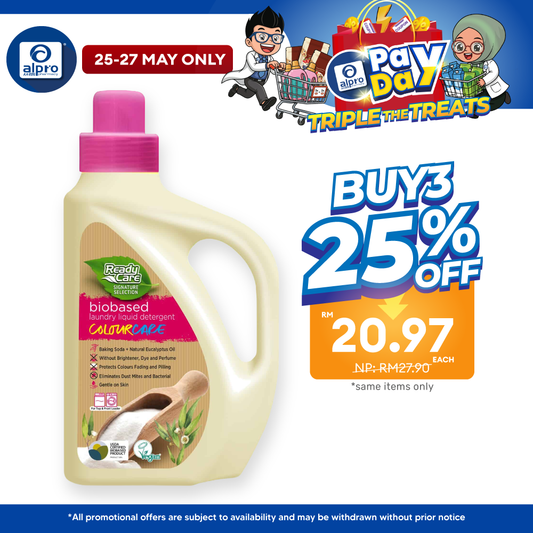 ReadyCare Signature Selection Biobased Laundry Liquid Detergent Colour Care 2.1L | Prevent Color Fade and Redeposition ReadyCare