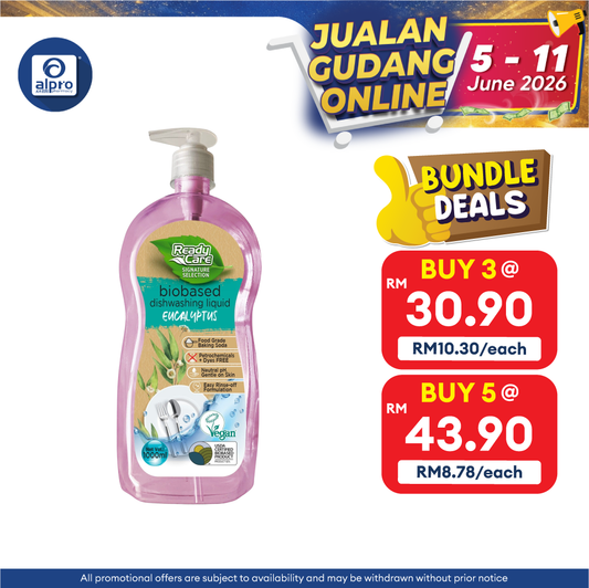 ReadyCare Signature Selection Biobased Dishwashing Eucalyptus 1L | Crisp and Earthy Eucalyptus Scent ReadyCare