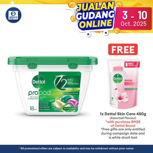 Dettol All In One Antibacterial Laundry Pod | Citrus Rose & Rain Forest Alpro Pharmacy