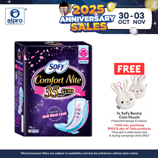 Sofy Body Fit Comfort Nite 35.5cm 16s | For Extra Heavy Flow Sofy