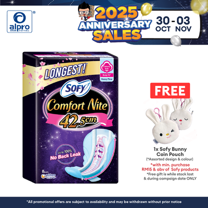 Sofy Body Fit Comfort Nite 42.5cm 8s | For Extra Heavy Flow Sofy