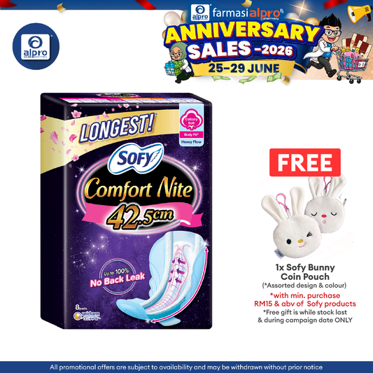 Sofy Body Fit Comfort Nite 42.5cm 8s | For Extra Heavy Flow Sofy