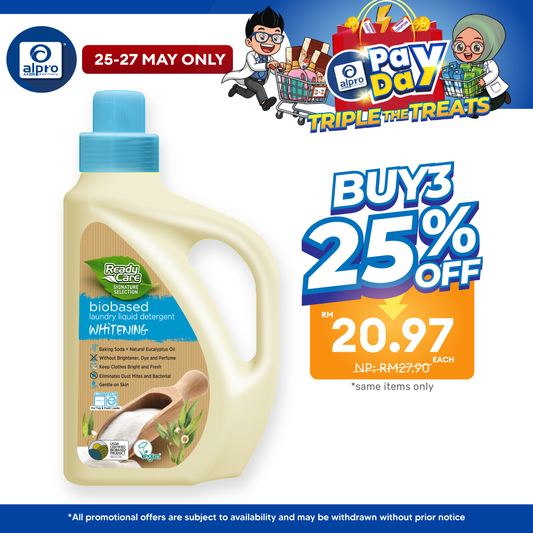 ReadyCare Signature Selection Biobased Laundry Liquid Detergent Whitening 2.1L | Outstanding Natural Whitening Alpro Pharmacy