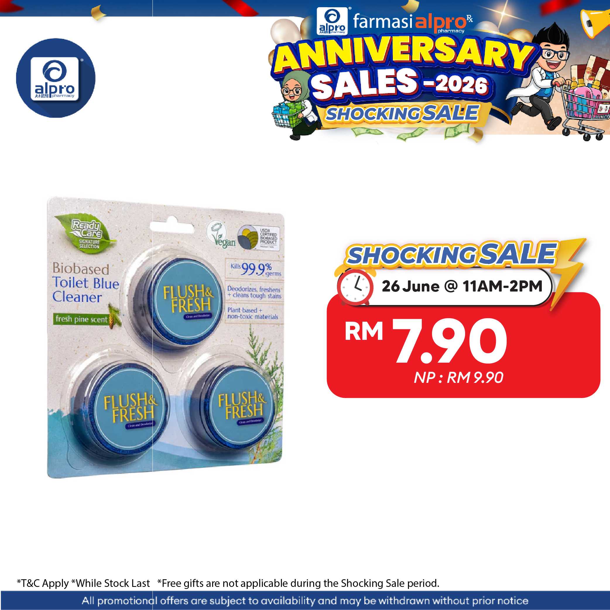 ReadyCare Signature Selection Biobased Toilet Blue Cleaner 50g ×3s