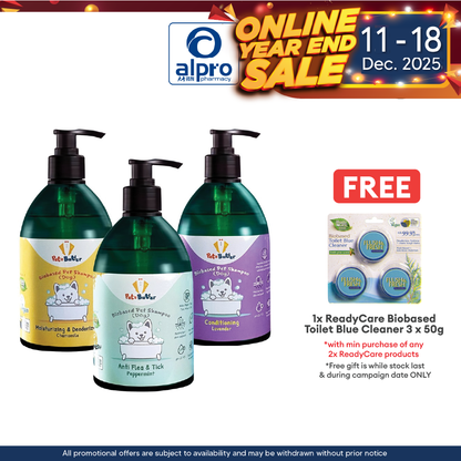 ReadyCare Signature Selection Dog Pet (Shampoo/ Deodoriser/ Conditioner) 500mL | Deep Clean Your Pet's Fur Alpro Pharmacy