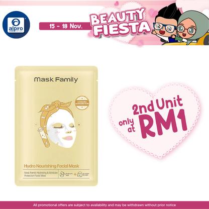Mask Family Hydro Nourishing Facial Mask 1s | Less Irritation & Provides Nutrition Mask Family