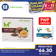 BMS Organics M+ Fibre Drink 10g×15s | Combination Of Taste & Nutrition