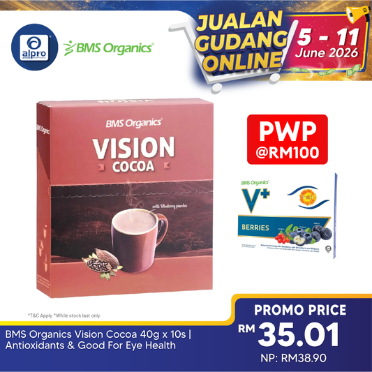 BMS Organics Vision Cocoa 40g×10s | Antioxidants & Good For Eye Health BMS Organics