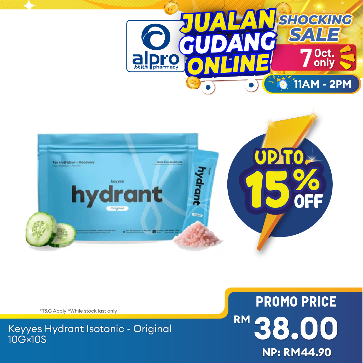Keyyes Hydrant Isotonic Original 10g×10s | Rapid Rehydration & Recovery Alpro Pharmacy
