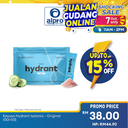 Keyyes Hydrant Isotonic Original 10g×10s | Rapid Rehydration & Recovery Alpro Pharmacy