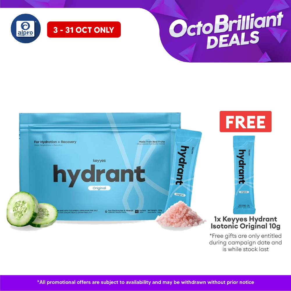 Keyyes Hydrant Isotonic Original 10g×10s | Rapid Rehydration & Recovery Alpro Pharmacy