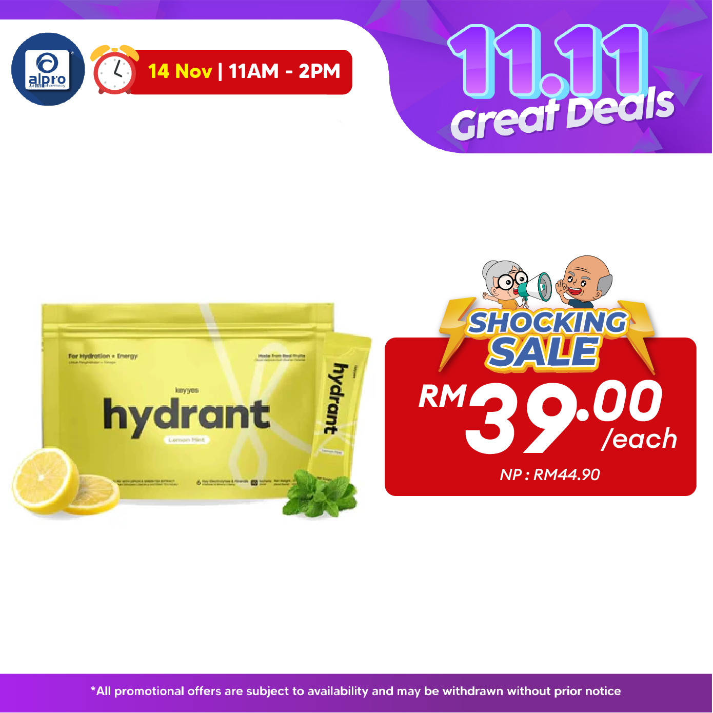 Keyyes Hydrant Isotonic Lemon Mint 10g×10s | Stay Hydrated & Energised