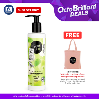 Organic Shop Hydrating Shower Gel Apple and Pear 280mL | Nourish & Refresh Skin Alpro Pharmacy