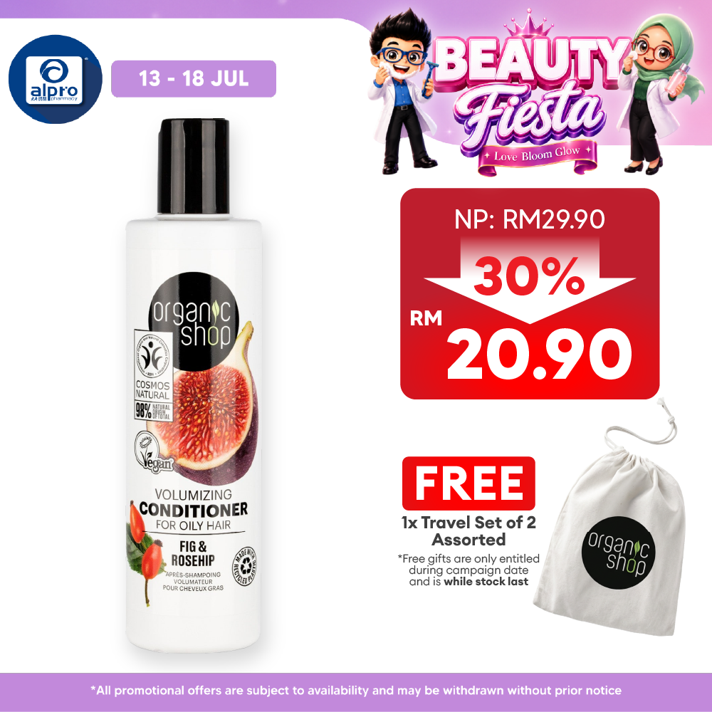 Organic Shop Volumizing Conditioner for Oily Hair Fig and Rosehip 280mL | Restore Balance to Scalp Organic Shop