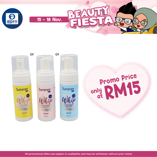 Summer Natsu Whip Cleanser Foam (Brightening/ Lifting/ Hydrating) 100mL | Gentle and Thorough Cleansing