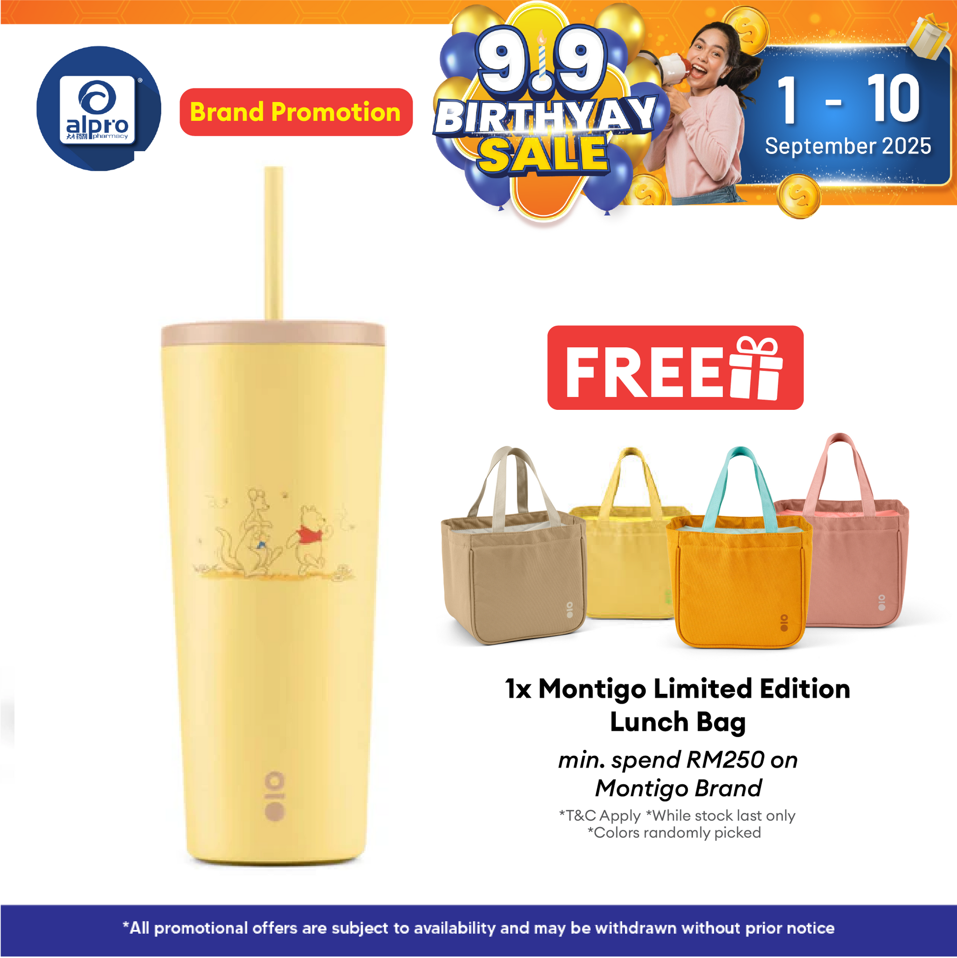 Montigo Winnie The Pooh Sense Straw (Pooh & Kanga) 650mL | Limited-Edition Winnie The Pooh Collection Alpro Pharmacy