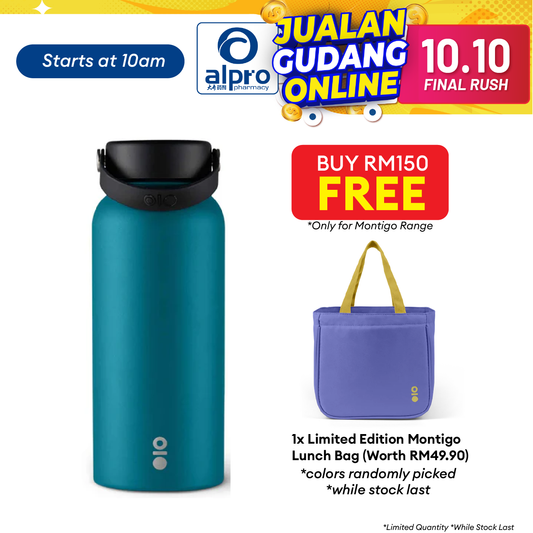 Montigo Ace Bottle Mega (Dark Teal) 950mL | Double-Wall Vacuum Insulation Alpro Pharmacy