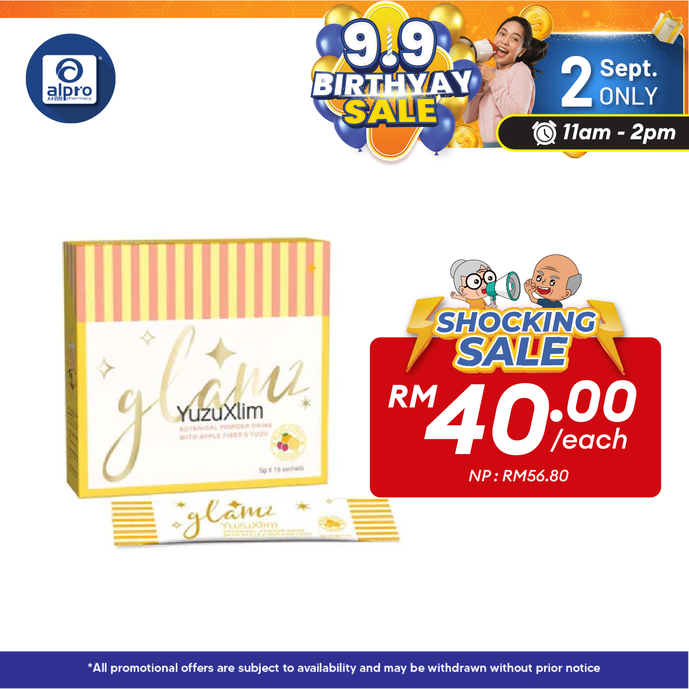Glamz Yuzuxlim 5g X 15 sachets | Weight Management Support Alpro Pharmacy