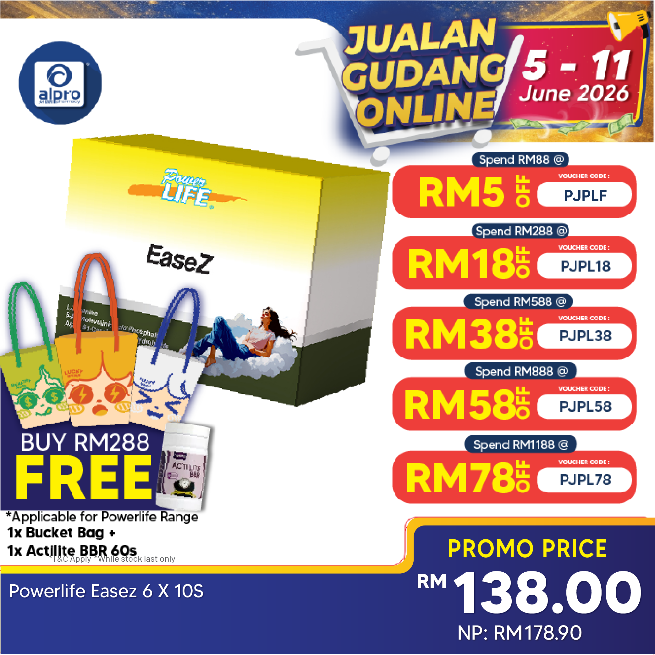 Powerlife Easez 6 X 10s | Better Sleep & Stress Relieve Powerlife