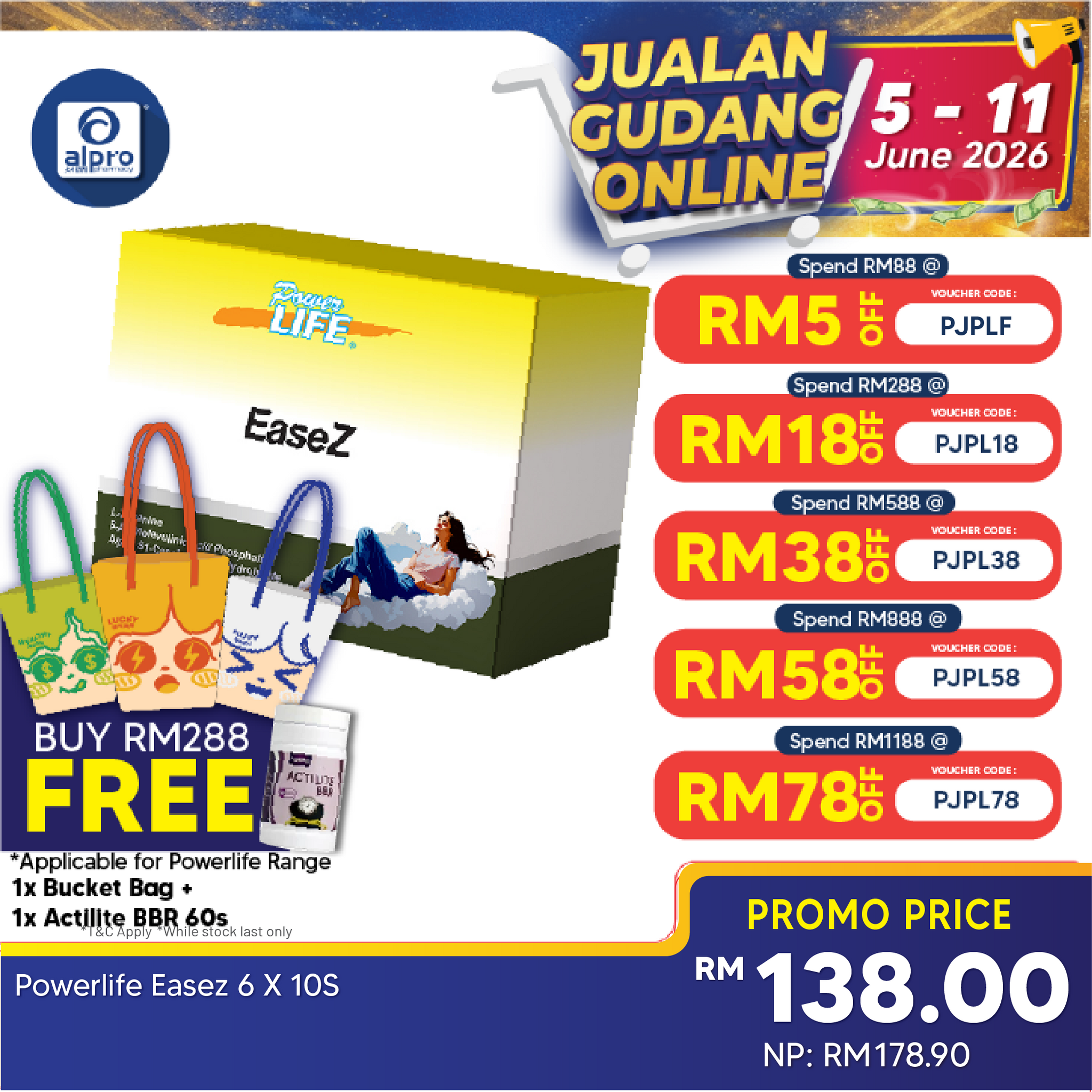 Powerlife Easez 6 X 10s | Better Sleep & Stress Relieve Powerlife