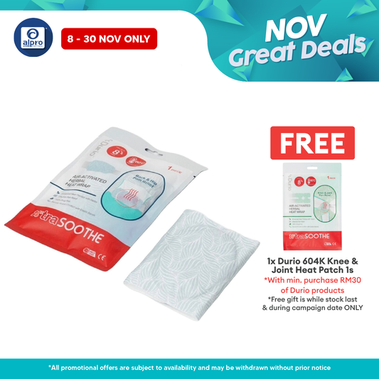 Durio 604B Air-Activated Herbal Heat Wrap Back & Hip Heat Patch 1s | Long Lasting Therapy Up To 8 Hours Alpro Pharmacy