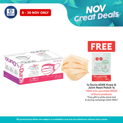 Durio 502 Orange 3ply Mask 50s | Stylish & Soft Durio